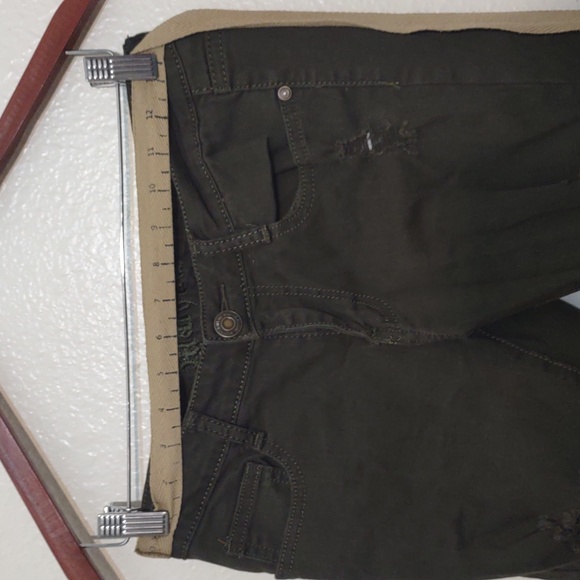 SLIGHTLY USED MACHINE POUR NEUF MODE DARK GREEN JEANS LOW RISE SIZE 28 - Picture 4 of 15